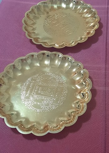 Altın Renkli İşlemeli Dekoratif Tabak Seti - Görsel 4