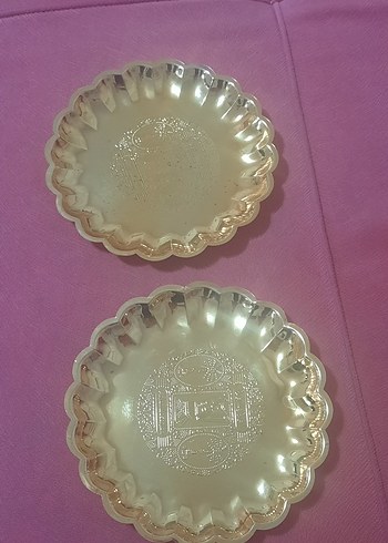 Altın Renkli İşlemeli Dekoratif Tabak Seti - Görsel 5