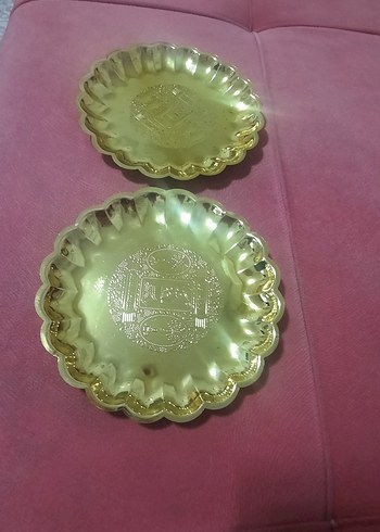 Altın Renkli İşlemeli Dekoratif Tabak Seti - Görsel 2