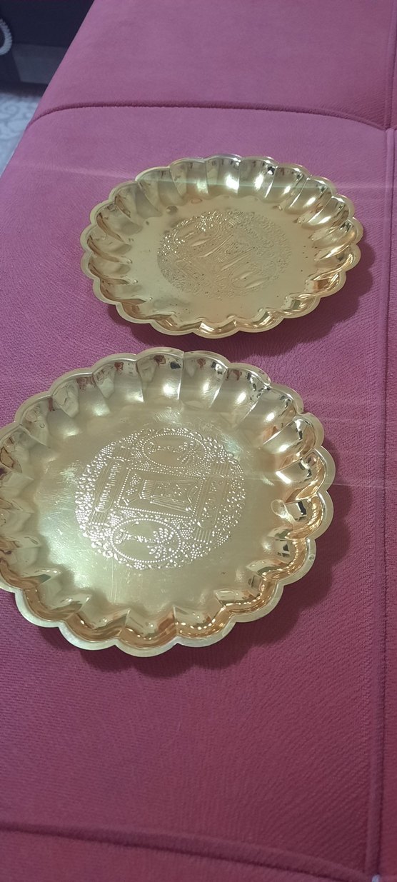 Altın Renkli İşlemeli Dekoratif Tabak Seti - Görsel 4