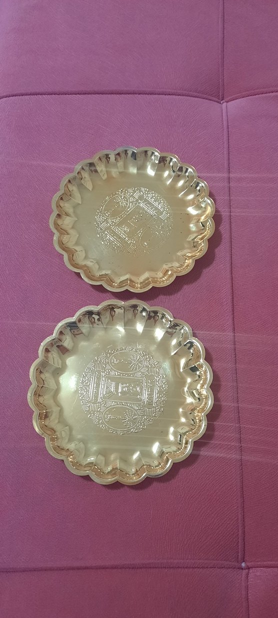 Altın Renkli İşlemeli Dekoratif Tabak Seti - Görsel 3