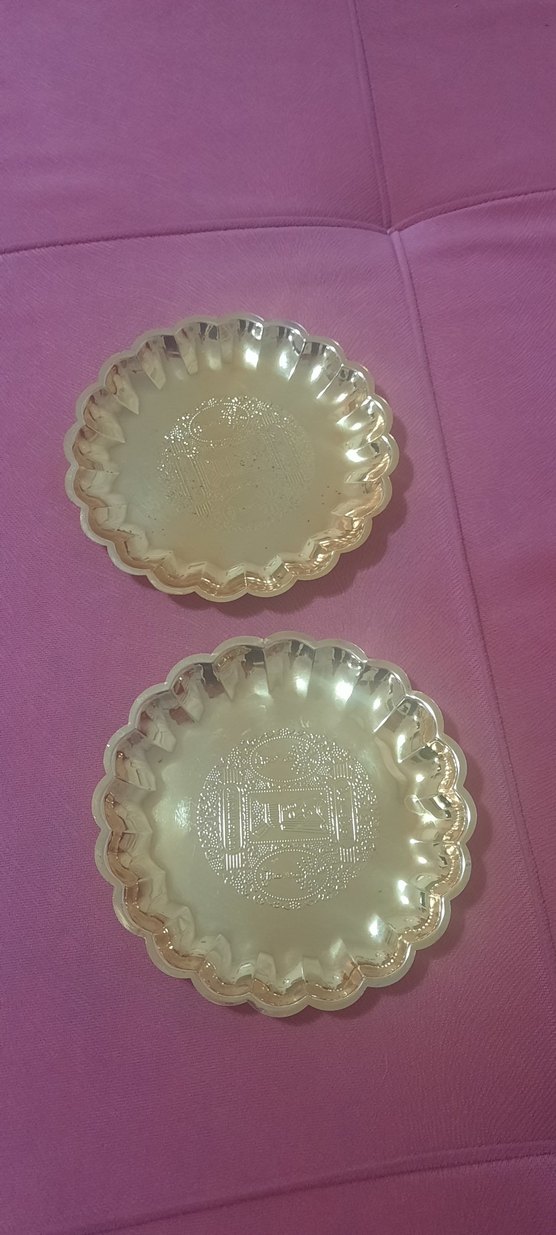 Altın Renkli İşlemeli Dekoratif Tabak Seti - Görsel 5