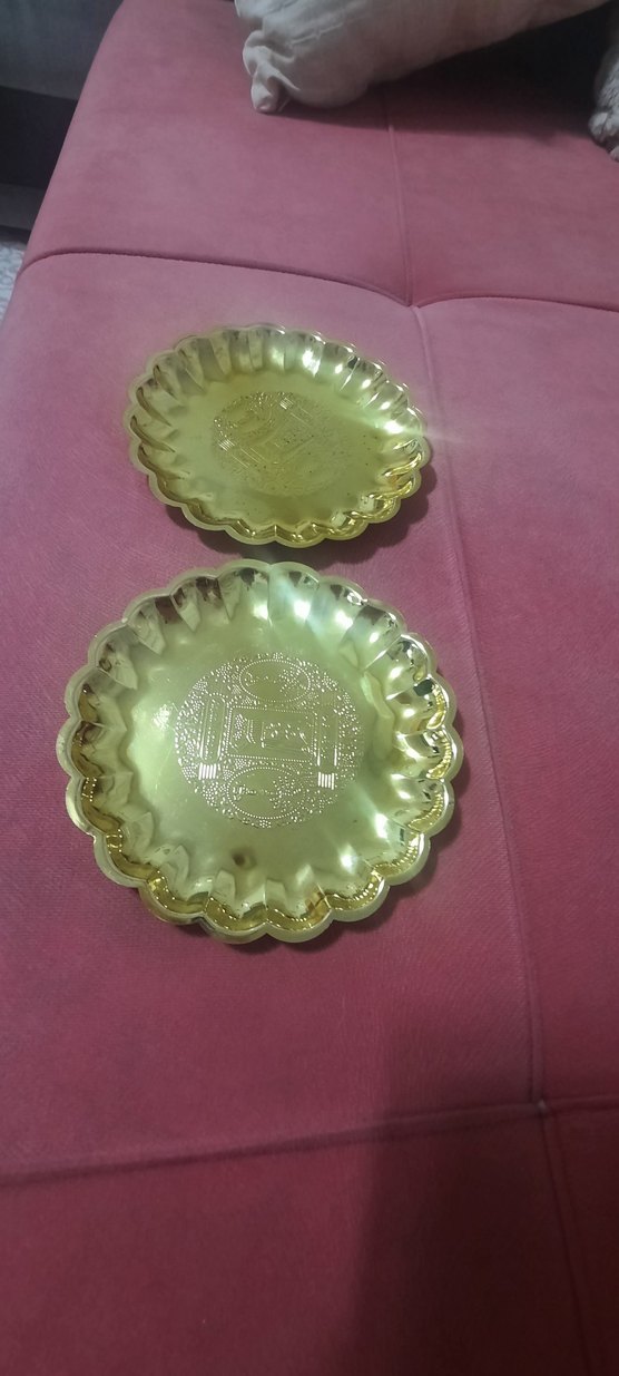 Altın Renkli İşlemeli Dekoratif Tabak Seti - Görsel 2