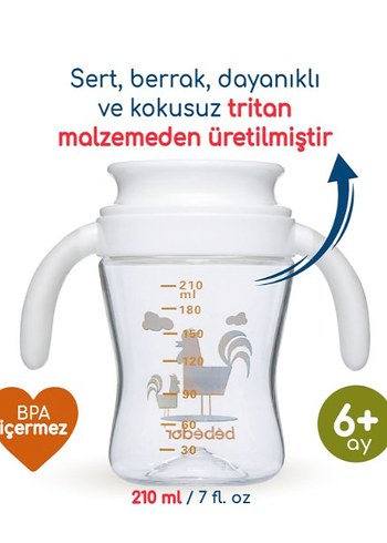 Bebedor 360° Tritan Bebek Bardağı Turuncu - Görsel 2