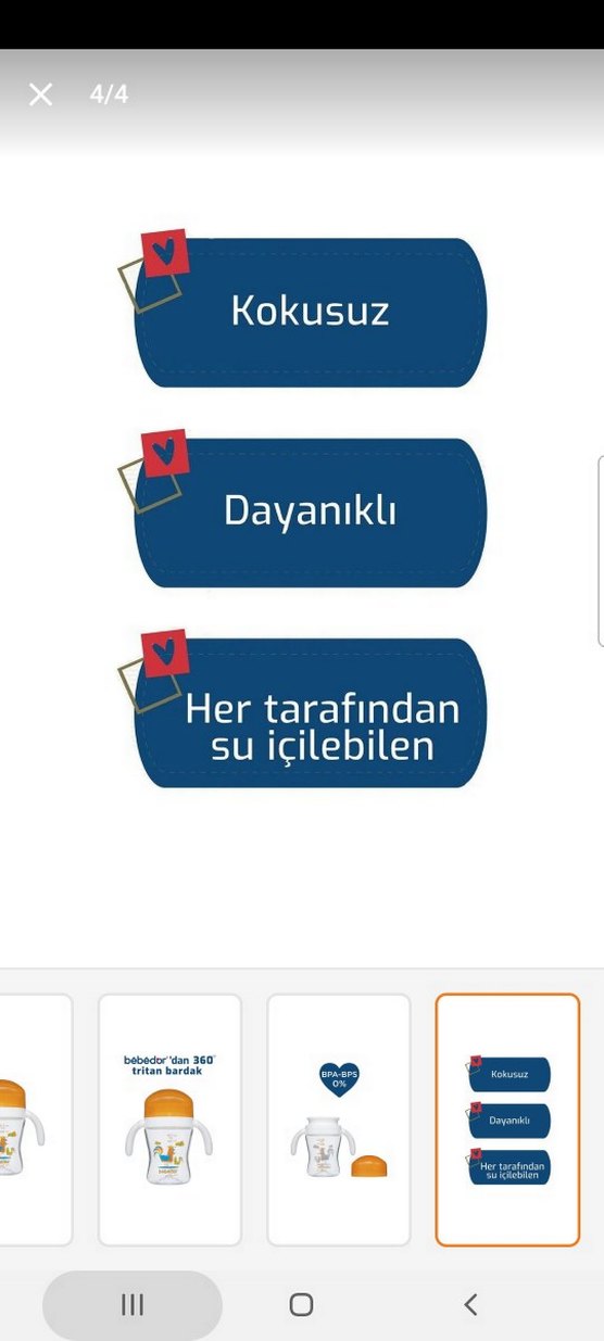 Bebedor 360° Tritan Bebek Bardağı Turuncu - Görsel 3