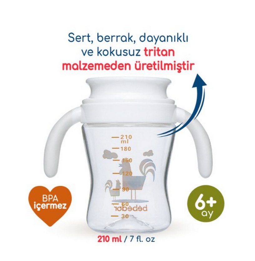 Bebedor 360° Tritan Bebek Bardağı Turuncu - Görsel 2
