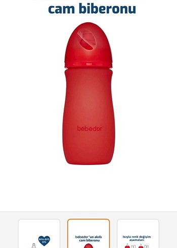 Bebedor Kırmızı Renk Değiştiren Biberon 260 ml - Görsel 2