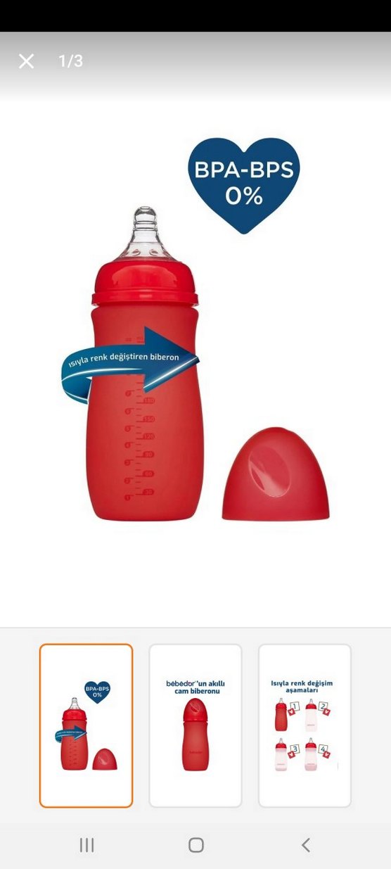 Bebedor Kırmızı Renk Değiştiren Biberon 260 ml - Görsel 3