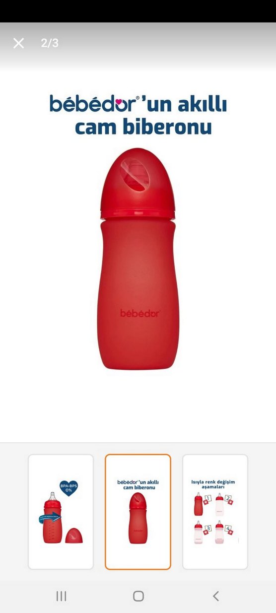 Bebedor Kırmızı Renk Değiştiren Biberon 260 ml - Görsel 2