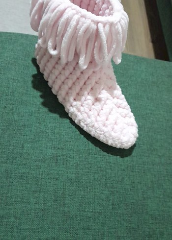 Pembe Örgü panduflu