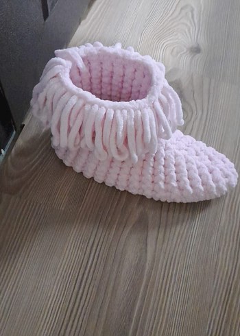 37 Beden Pembe Örgü panduflu