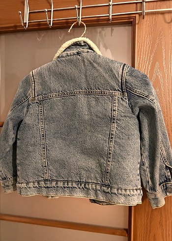Gri Kürklü çocuk Denim Ceket - Görsel 3