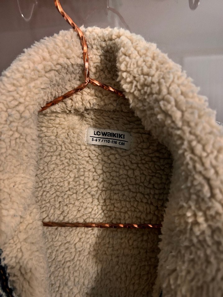 Gri Kürklü çocuk Denim Ceket - Görsel 2