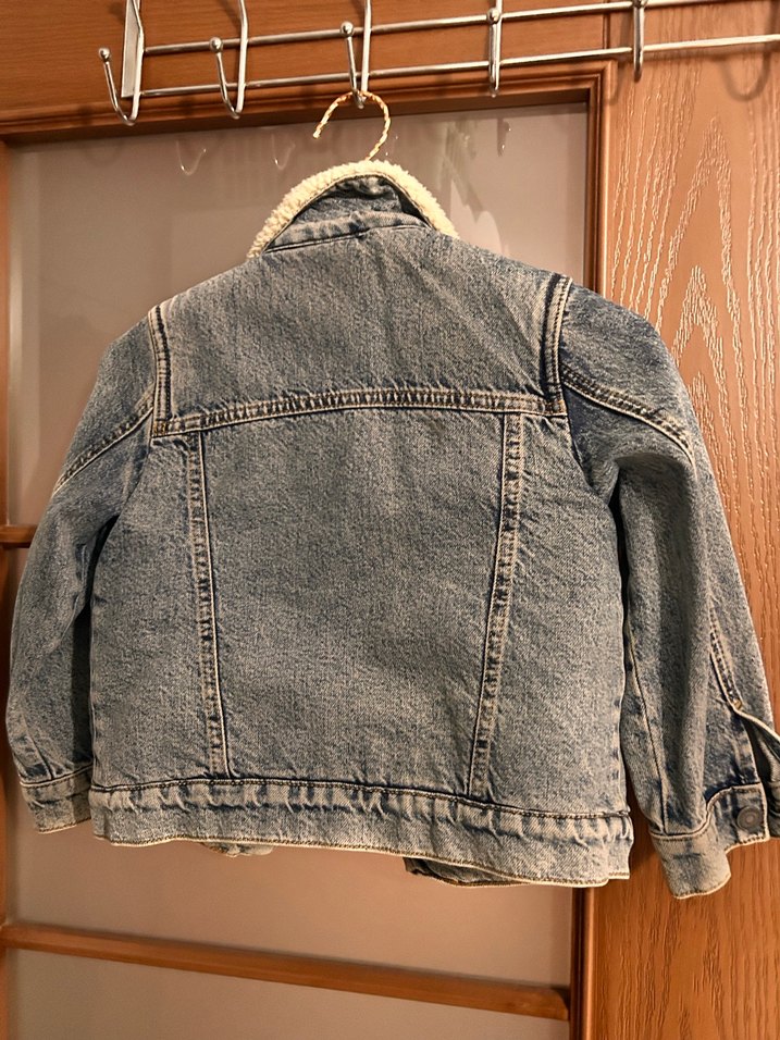 Gri Kürklü çocuk Denim Ceket - Görsel 3