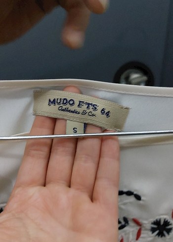 mudo marka Nakışlı Beyaz Bohem Uzun Kollu Bluz şifon gömlek - Görsel 4