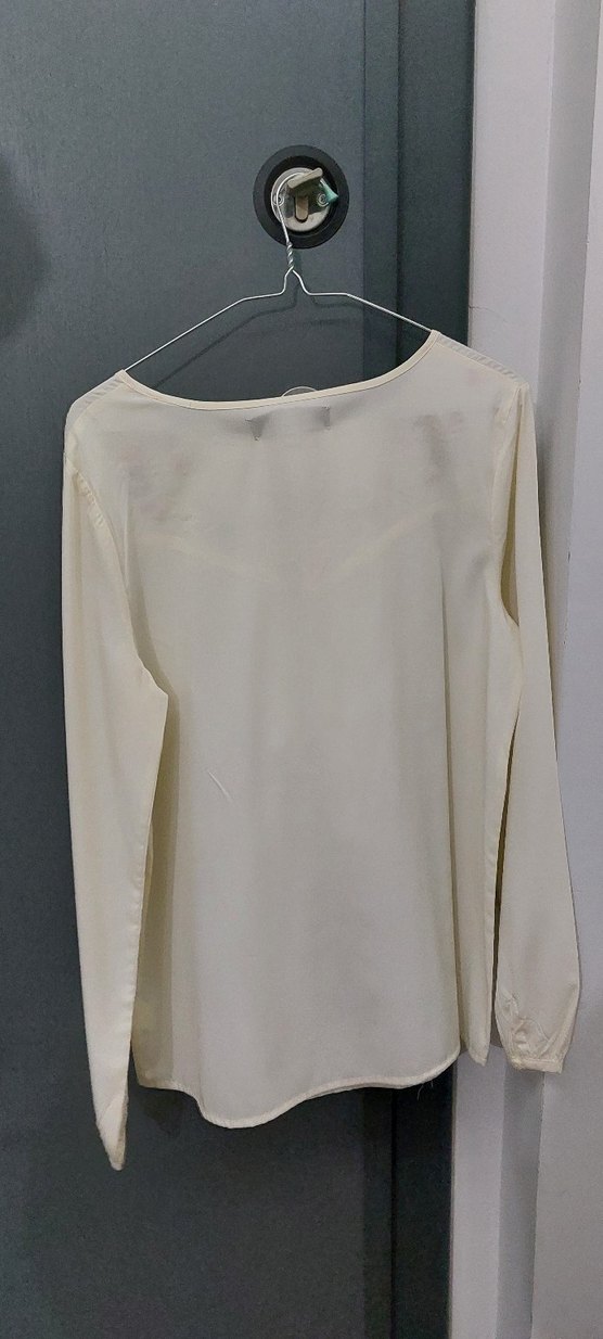 mudo marka Nakışlı Beyaz Bohem Uzun Kollu Bluz şifon gömlek - Görsel 3