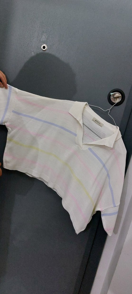 V Yaka Uzun Kollu Pamuklu tshir kadın yarasa kol - Görsel 2