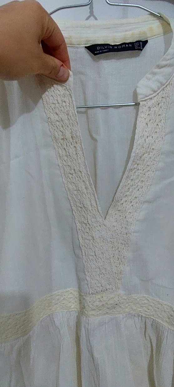 Bohem Beyaz Nakışlı deniz kenarı yazlık elbise - Görsel 3