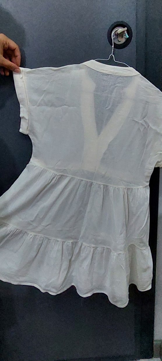 Bohem Beyaz Nakışlı deniz kenarı yazlık elbise - Görsel 5