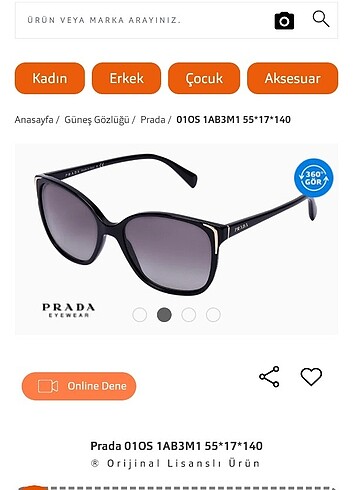 Orijinal Prada Güneş Gözlük