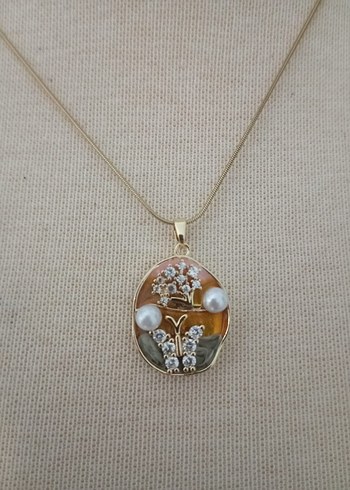 İnce Zincirli Altın Renk Bohem Kolye - Görsel 2