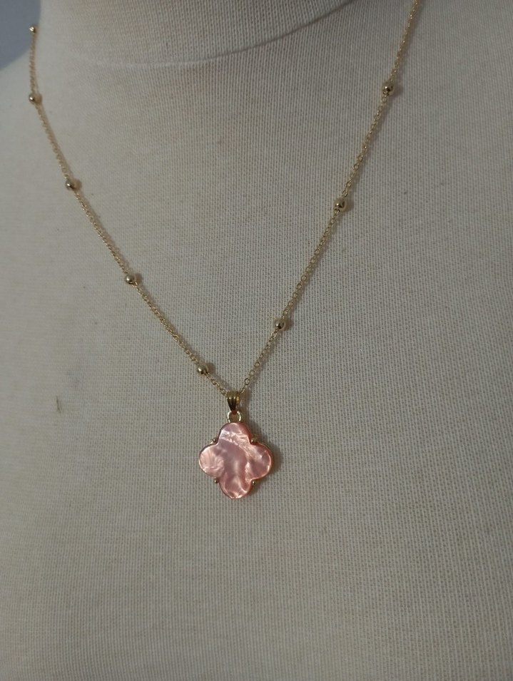 Pembe Zincir Detaylı Midi Kadın Kolye - Görsel 2