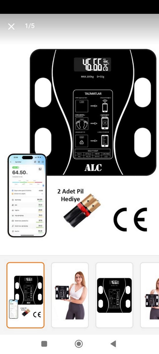 ALC Dijital Akıllı Baskül Siyah - Görsel 2