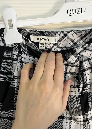 Gri Ekose Desenli Kadın Kumaş Pantolon - Görsel 4