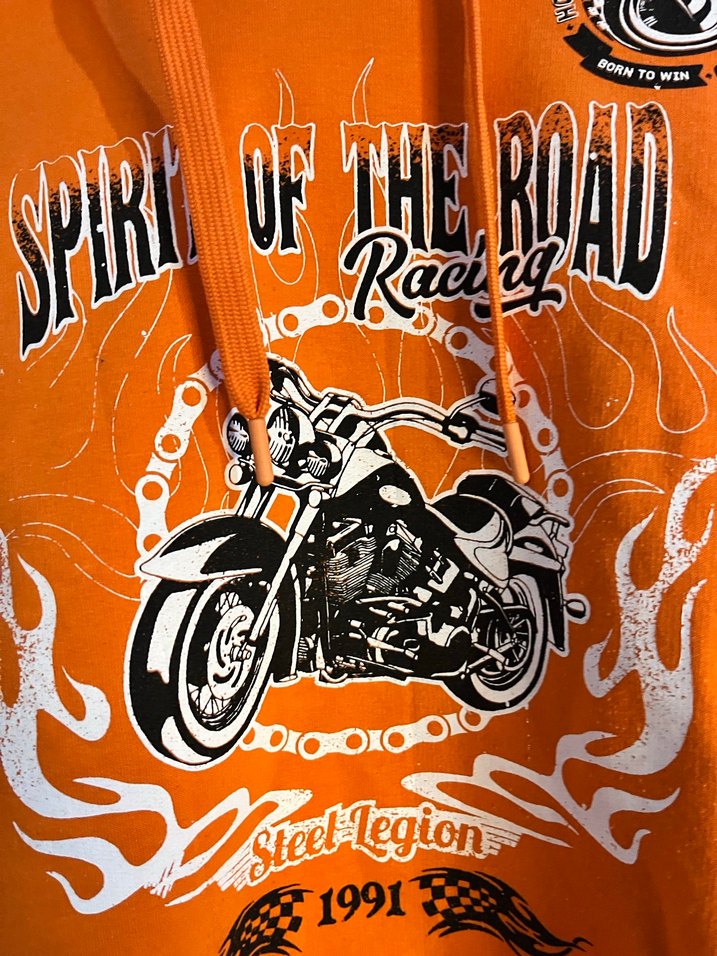 Turuncu Zincir Detaylı Biker Sweatshirt - Görsel 3