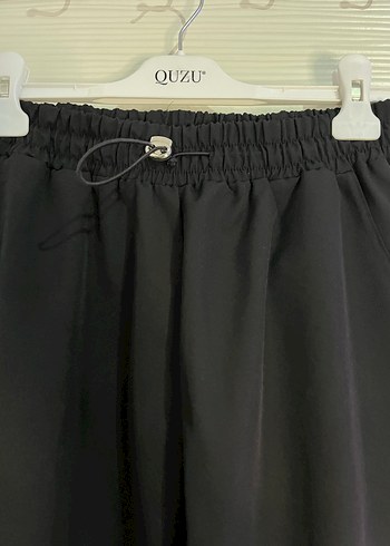 Siyah Kemerli Salaş Kadın Kumaş Pantolon - Görsel 2