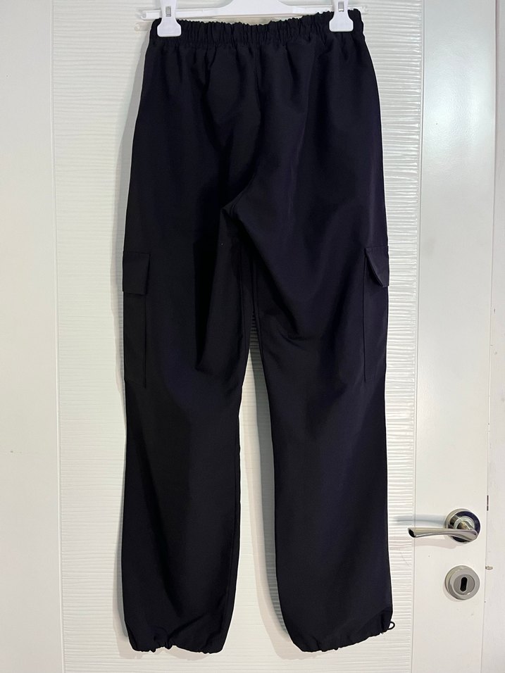 Siyah Kemerli Salaş Kadın Kumaş Pantolon - Görsel 3