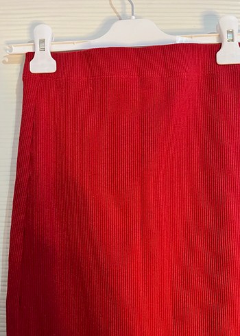 Kırmızı Kadın Uzun Triko etek crop takım - Görsel 6