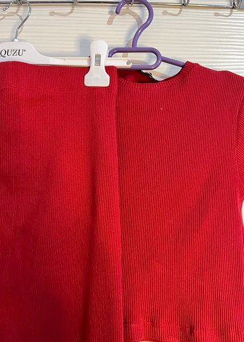 Kırmızı Kadın Uzun Triko etek crop takım - Görsel 10