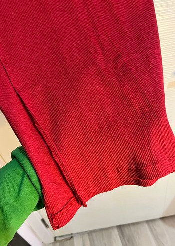 Kırmızı Kadın Uzun Triko etek crop takım - Görsel 8