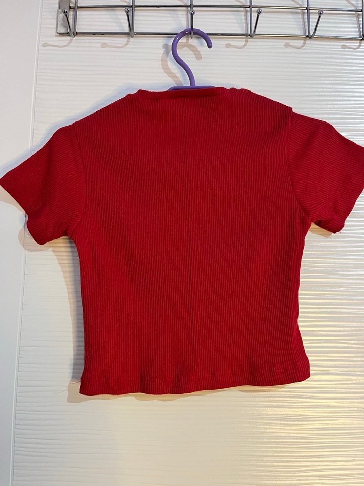 Kırmızı Kadın Uzun Triko etek crop takım - Görsel 3