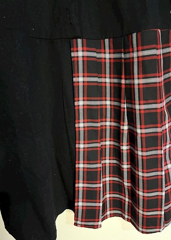 Düğmeli Siyah Uzun Kollu kız çocuk Elbise - Görsel 2