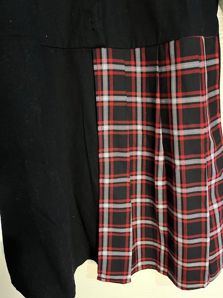 Düğmeli Siyah Uzun Kollu kız çocuk Elbise - Görsel 2