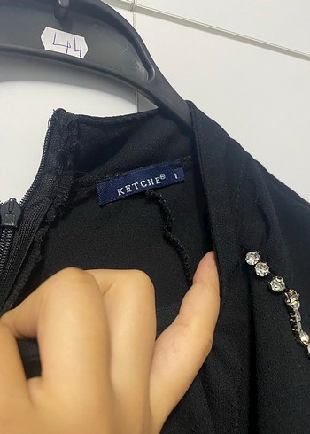 38 Beden siyah Renk Uzun Siyah Kuşaklı Elbise