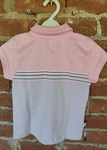 Marks & Spencer Düğmeli Pembe Mavi Kız Çocuk Polo Tişört