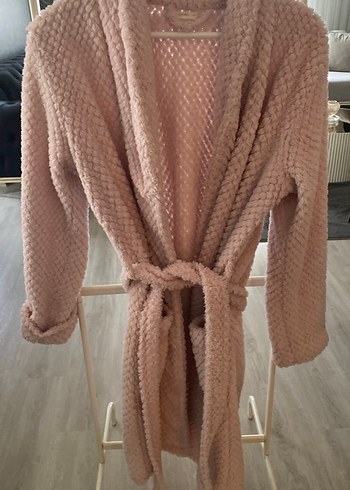 Pembe Midi Kadın Bornoz, Rahat Kesim - Görsel 3