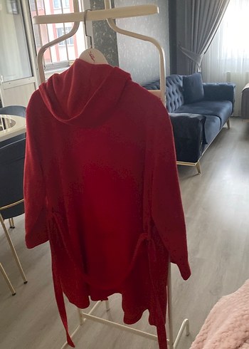 Bordo Kadın Midi Boy Salaş Sabahlık - Görsel 6