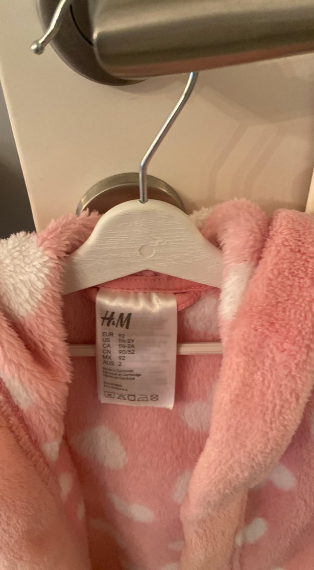 Kız Çocuk Pembe Kalp Desenli Bornoz - Görsel 2