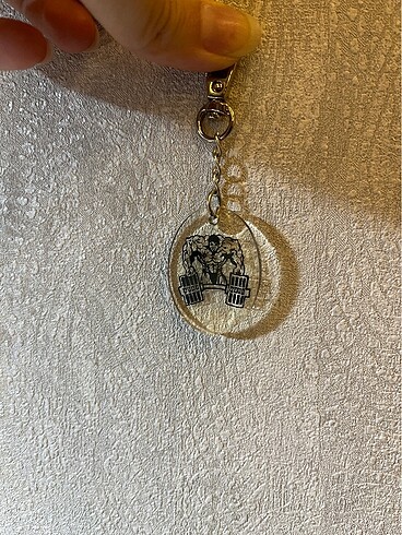 El yapımı özel çizim epoksi bodyci halter anahtarlık - Görsel 2