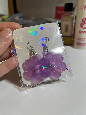 Renk değiştiren Ayıcıklı çiçek küpe - Görsel 3