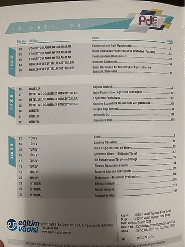  Eğitim vadisi ayt matematik fasikül seti