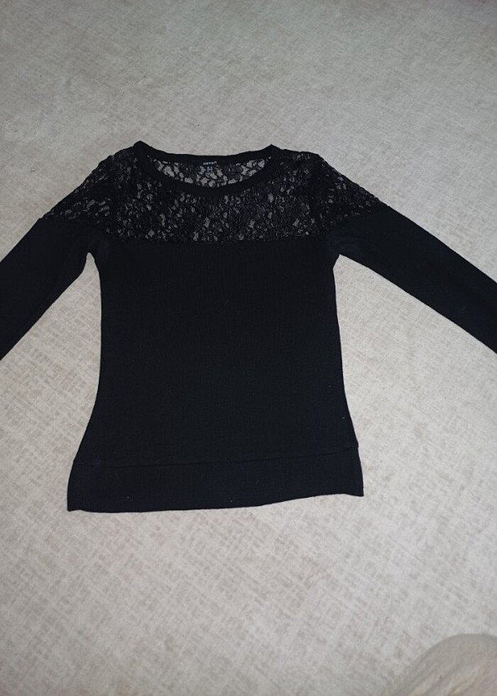 Tul dantel detayli kazak - Görsel 3