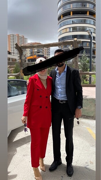 Kırmızı Alt Üst Ceket Takım