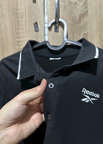 Reebok Siyah Erkek Polo Yaka Rahat Kesim Tişört - Görsel 3