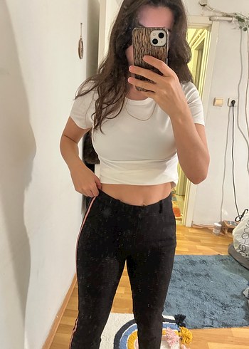 Zara Siyah Slim Fit Midi Boyfriend Pantolon - Görsel 4