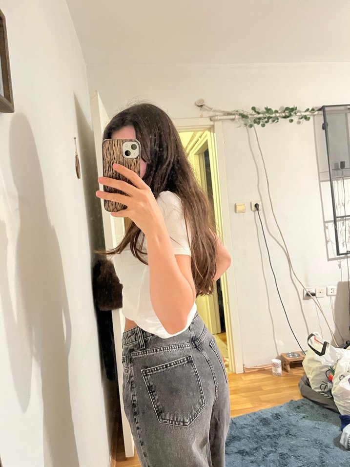 Trendyolmilla Antrasit  Rahat Kesim Kadın Kot Pantolon - Görsel 3